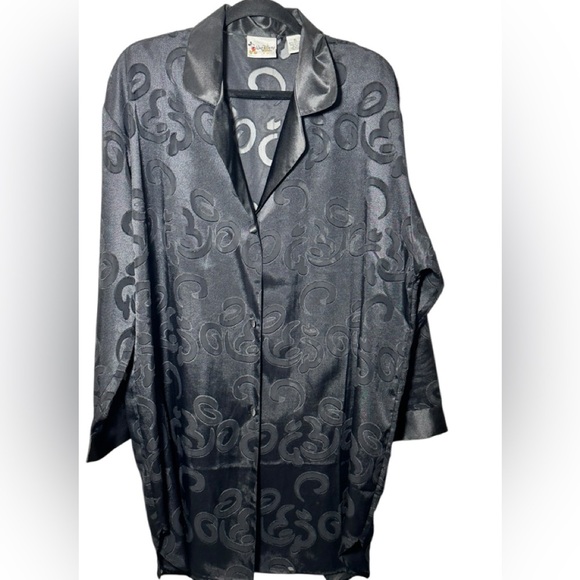 Disney Vintage Mickey Mouse Black Sheer Shirt Dress‎ Silhouette Size XL - Picture 1 of 5
